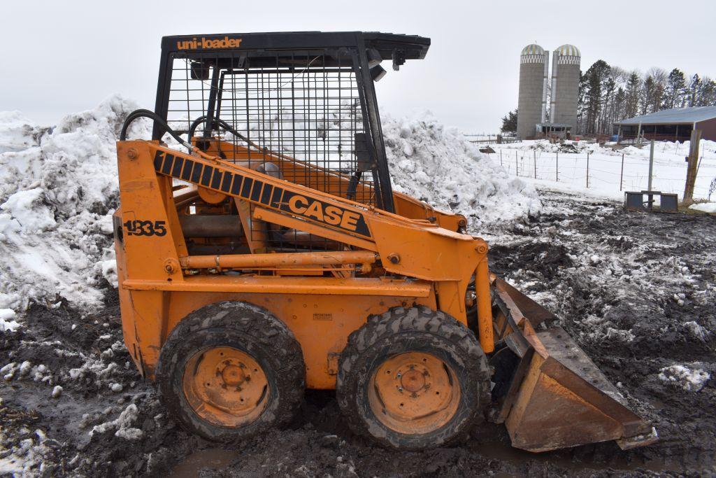 Case 1835 Diesel Skid Loader, 2993 Hours, 10x16.5 Tires, Runs & Drives, SN Unlegible