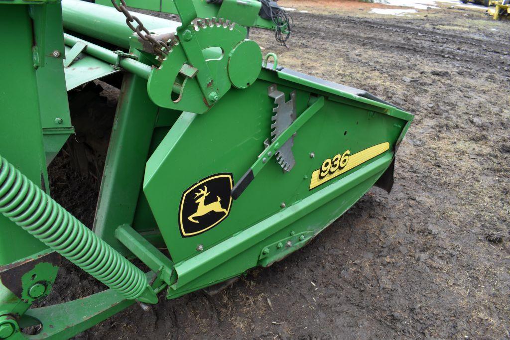 John Deere 936 Moco, 11.6' Cut, 1000 PTO, Flail Conditioner, Very Clean, SN E00936T30009