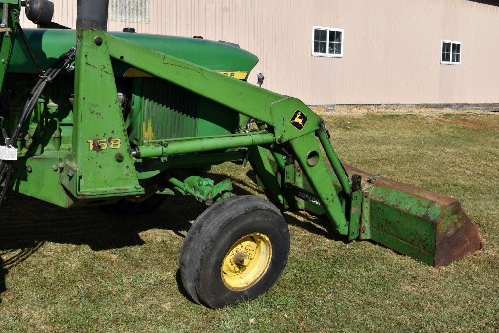 John Deere 4000 Gas Tractor, 3928 Hours, John Deere 158 Loader, 18.4x34 Tires, 3 Pt., 2 Hyd.,