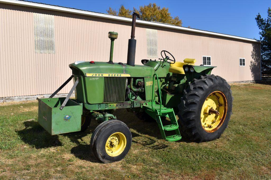 John Deere 3020 Gas Tractor, 1517 Hours Showing, 16.9x34 Tires, 2 Hyd., WF, Rock Box, New Style