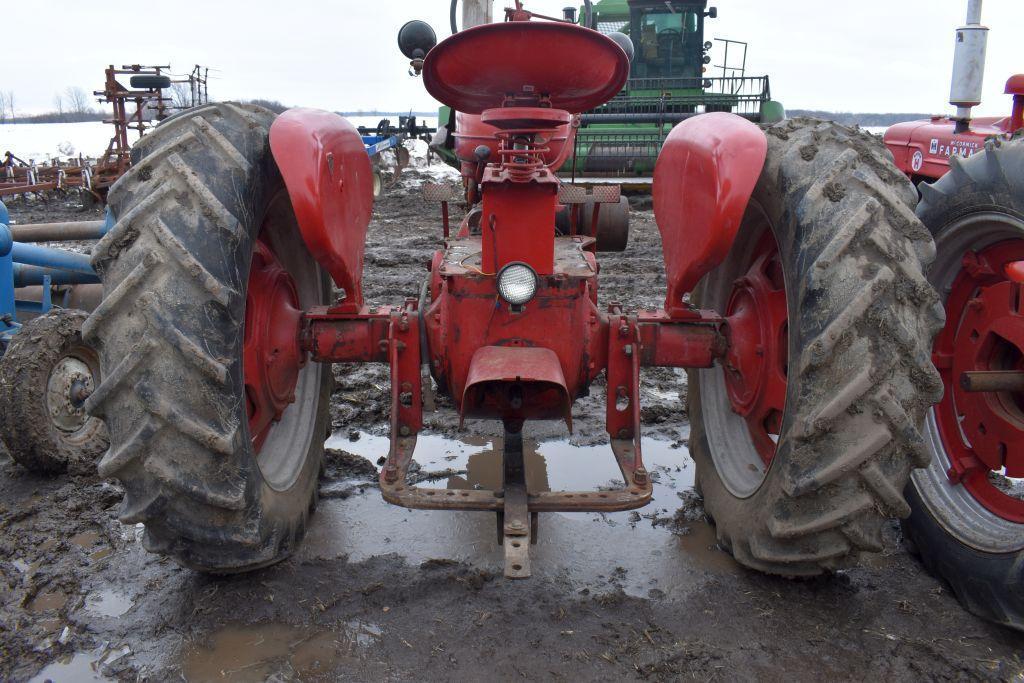 Farmall M Tractor, Fenders, Belt Pulley, 15.5x38 Tires, Wheel Weights, SN 222321x1, Motor Free,