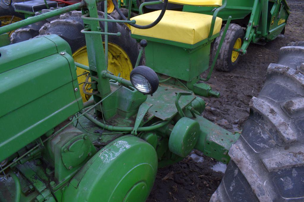John Deere A Style Tractor, 13.6x38 Tires, Rock Shaft, Aux. Hyd., Electric Start, SN 695556, Motor
