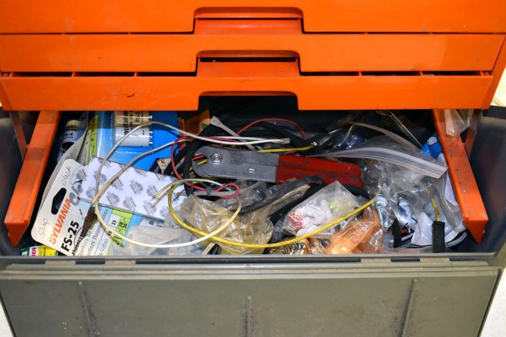 Plastic Tool Box with Electrical Supplies