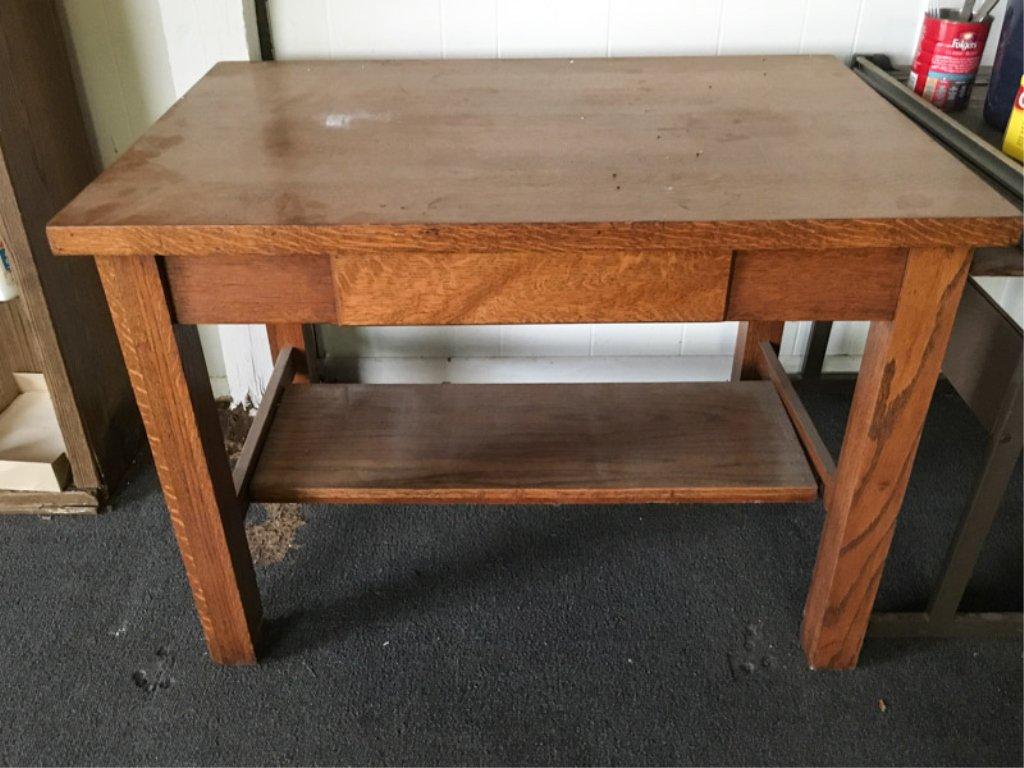 oak library table