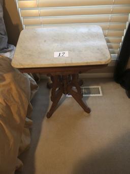 Vintage marble top lamp table