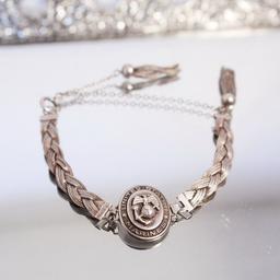 Sterling Silver US Marines Braided Bracelet