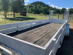 2004 20 Ft. Side Stake Trailer Double Axel W/Fold Up Ramps (Tags Good)