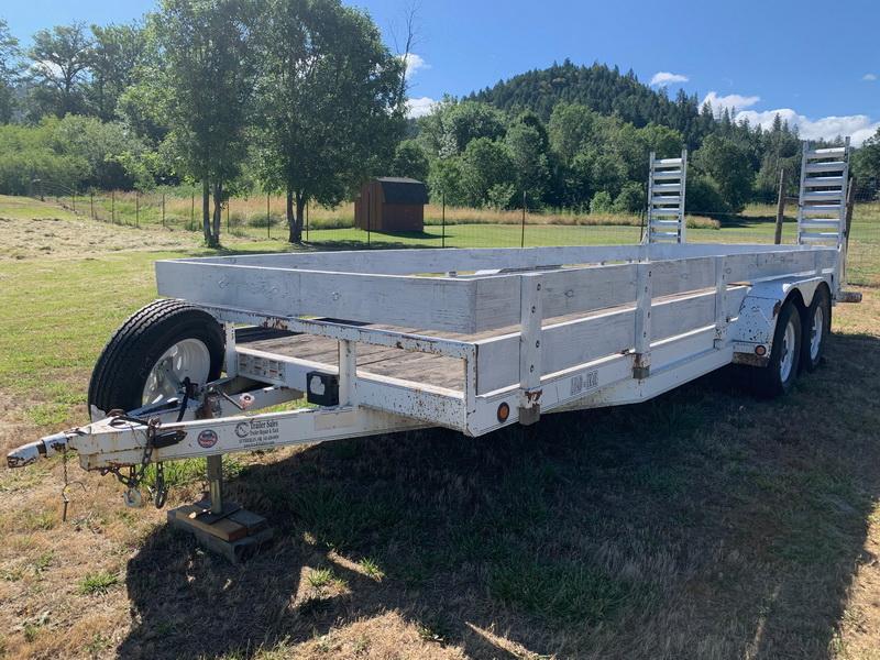 2004 20 Ft. Side Stake Trailer Double Axel W/Fold Up Ramps (Tags Good)