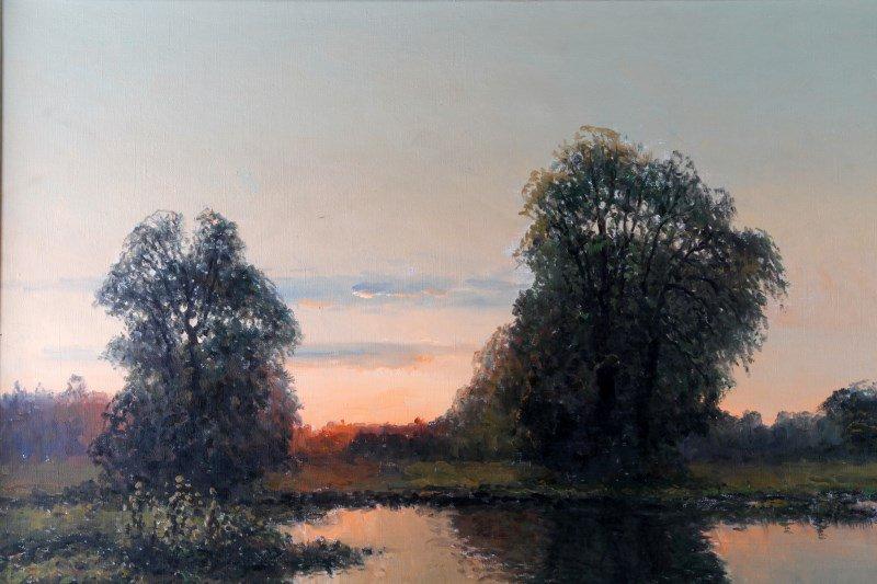 WIKTOR KORECKI LANDSCAPE PAINTING OIL ON CANVAS