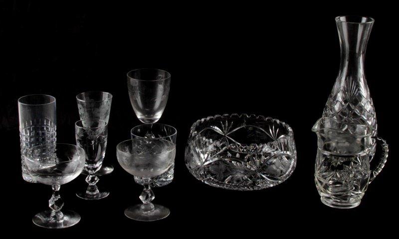 LOT OF LENOX AND CUT CRYSTAL GLASSES & MORE