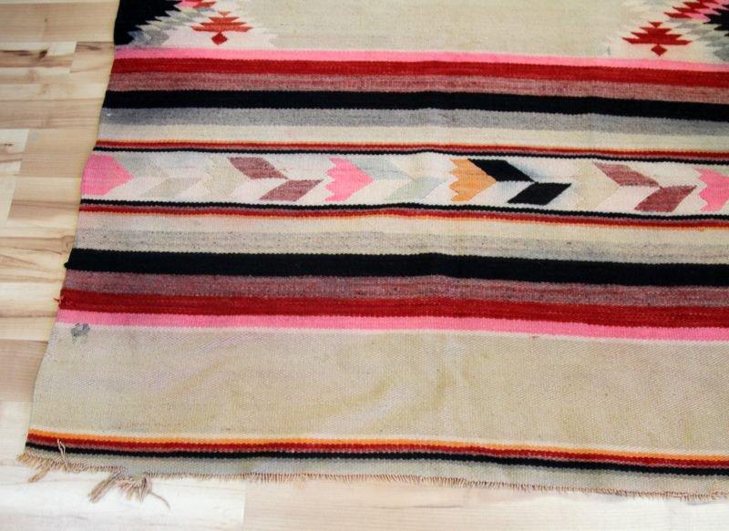 VINTAGE NATIVE NAVAJO HAND WOVEN BLANKET 91 X 44