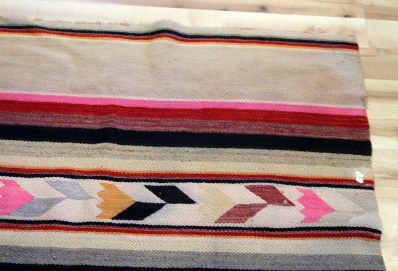 VINTAGE NATIVE NAVAJO HAND WOVEN BLANKET 91 X 44