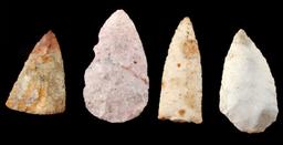 ARCHAIC AND LATER ARROWHEAD BLADE POINT LOT OF 4