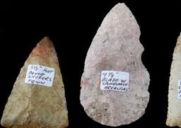 ARCHAIC AND LATER ARROWHEAD BLADE POINT LOT OF 4