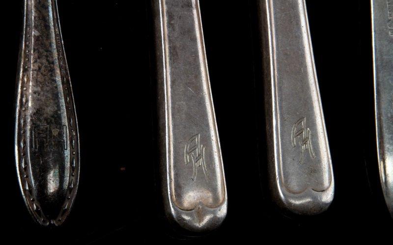 6 PIECE LOT OF ADOLF HITLER MONOGRAMMED SILVERWARE