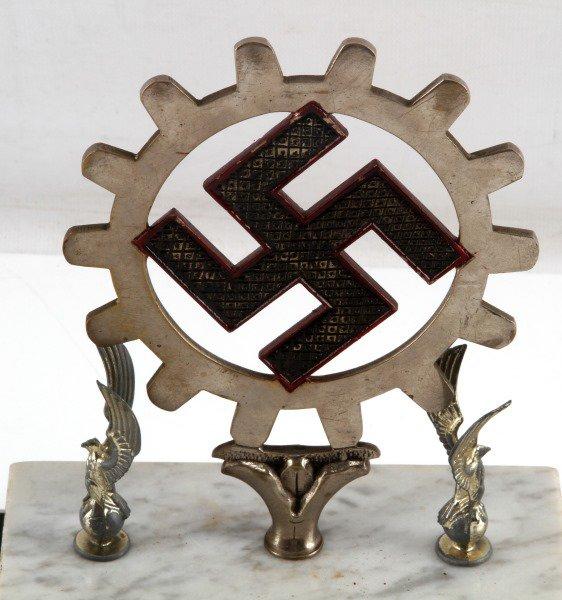 WWII GERMAN THIRD REICH COGGED SWASTIKA  DESK ITEM