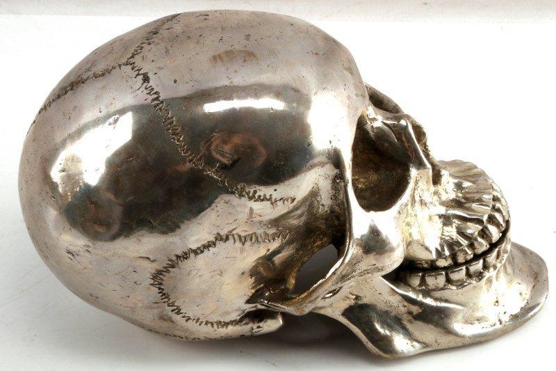 WHITE METAL OVER BRONZE TOTENKOPF SKULL VINTAGE