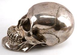 WHITE METAL OVER BRONZE TOTENKOPF SKULL VINTAGE