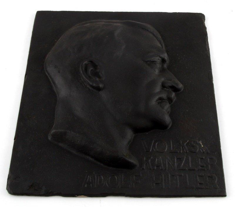 WWII GERMAN THIRD REICH IRON ADOLF HITLER PLAQUE