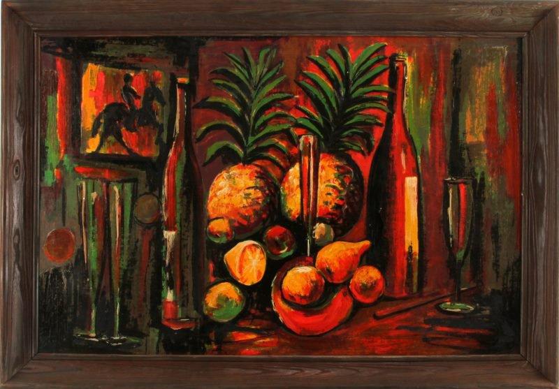 VINTAGE MID CENTURY MODERN OIL STILL LIFE PAINTING