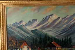 RENE PIERRE FRENCH ALPS OIL ON CANVAS PAINTING