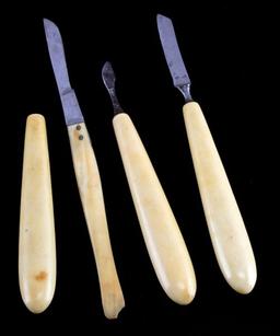 4 ANTIQUE IVORY HANDLED SURGICAL ITEMS
