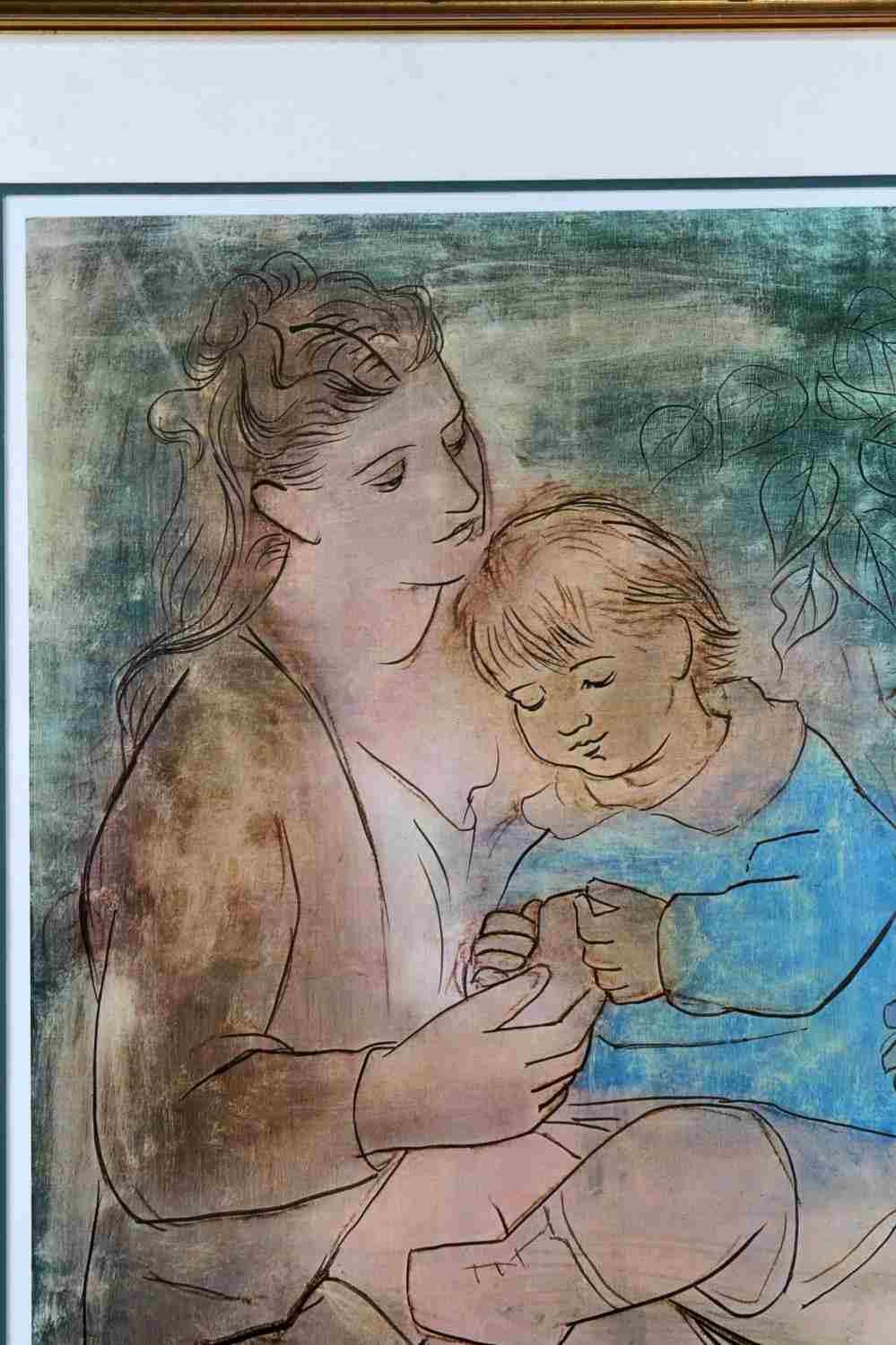 VINTAGE PICASSO LITHOGRAPH MOTHER & CHILD 1922