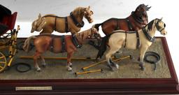 FRANKLIN MINT WELLS FARGO STAGE COACH WITH HORSES