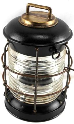 ANTIQUE LARGE SHIP LANTERN ELECTRIC CONVERSION