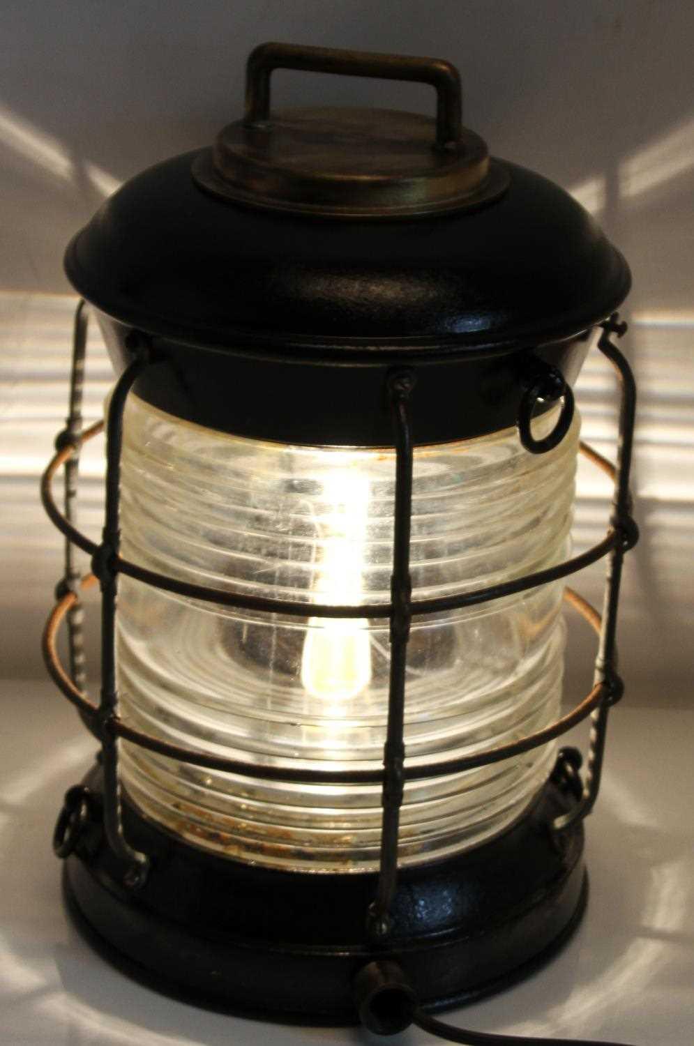 ANTIQUE LARGE SHIP LANTERN ELECTRIC CONVERSION