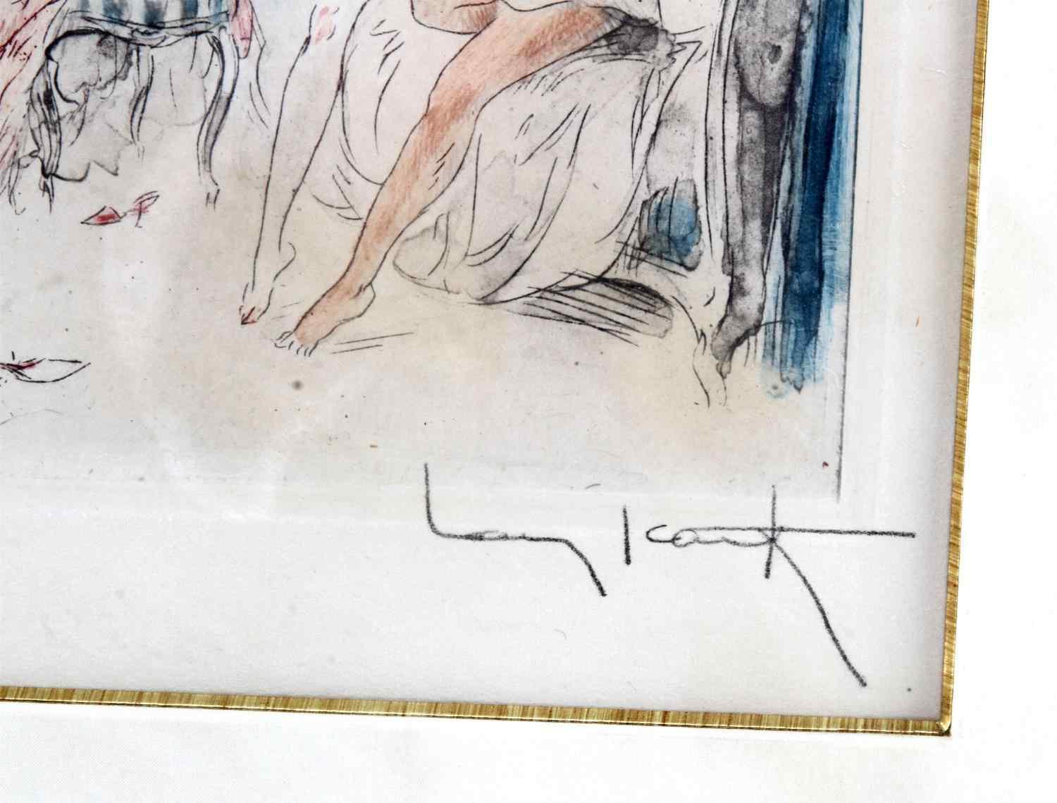 ORIGINAL LOUIS ICART SIGNED HAND COLORED ETCHING