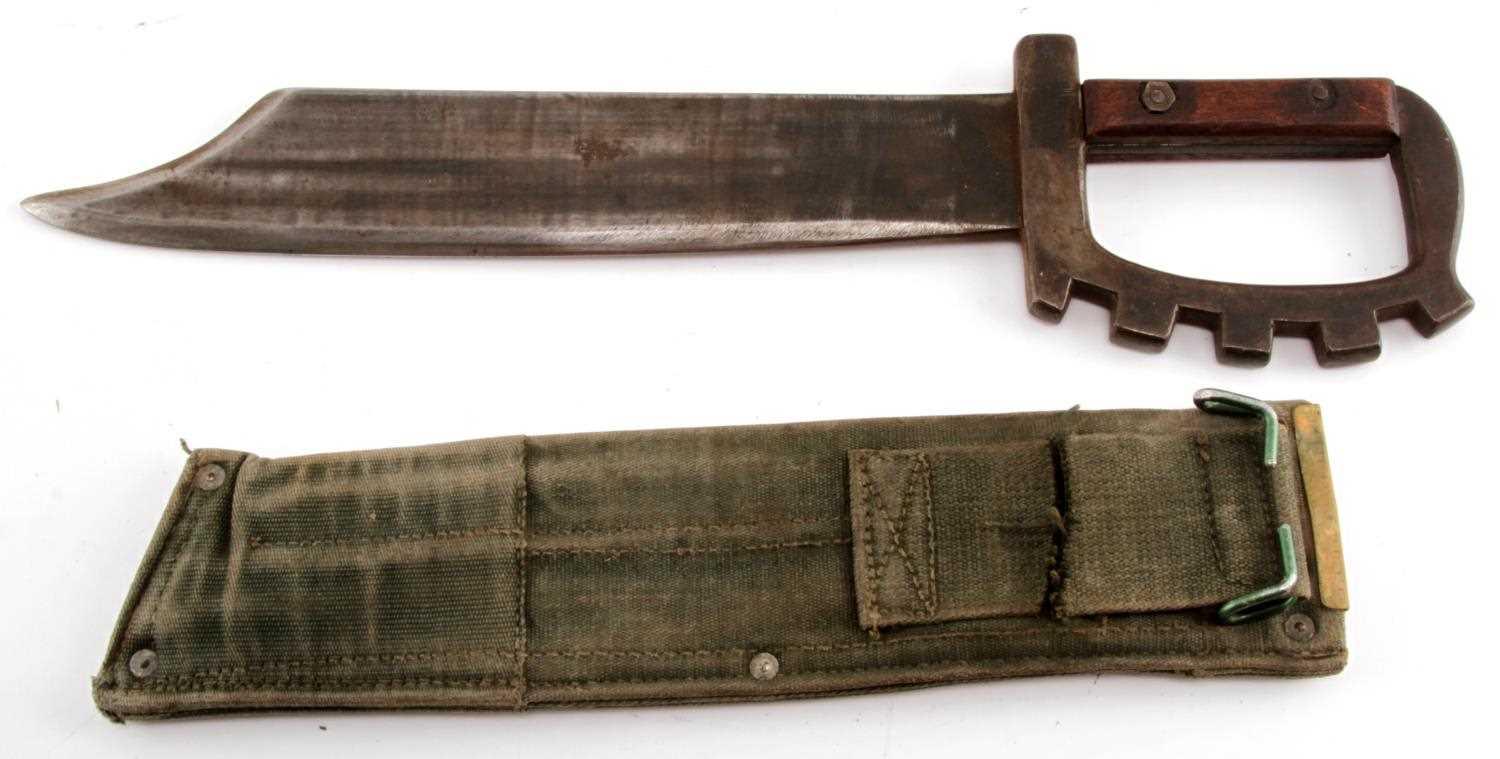 US WWII MK1 MARKED KNUCKLE DUSTER TRENCH KNIFE