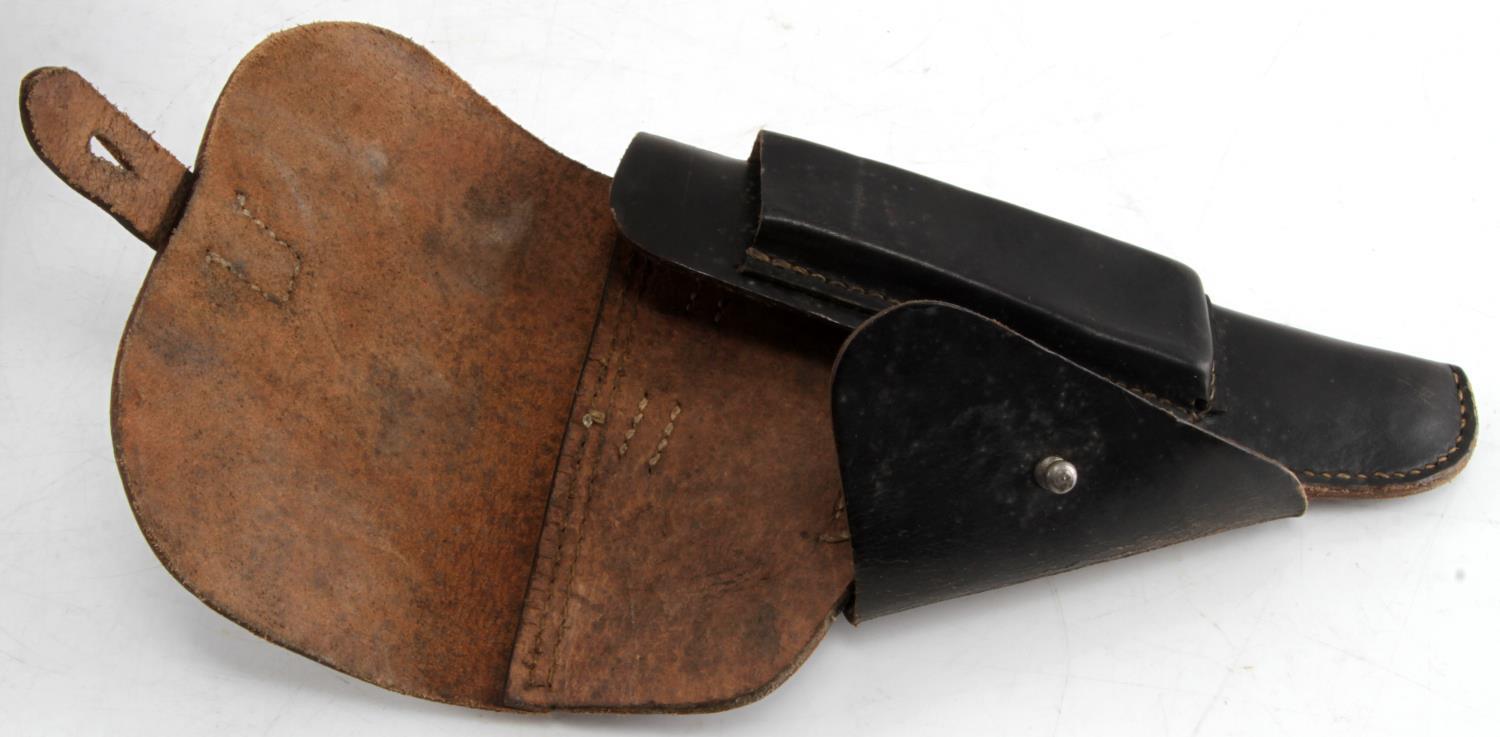 4 WWII GERMAN P38 BLACK LEATHER HOLSTERS