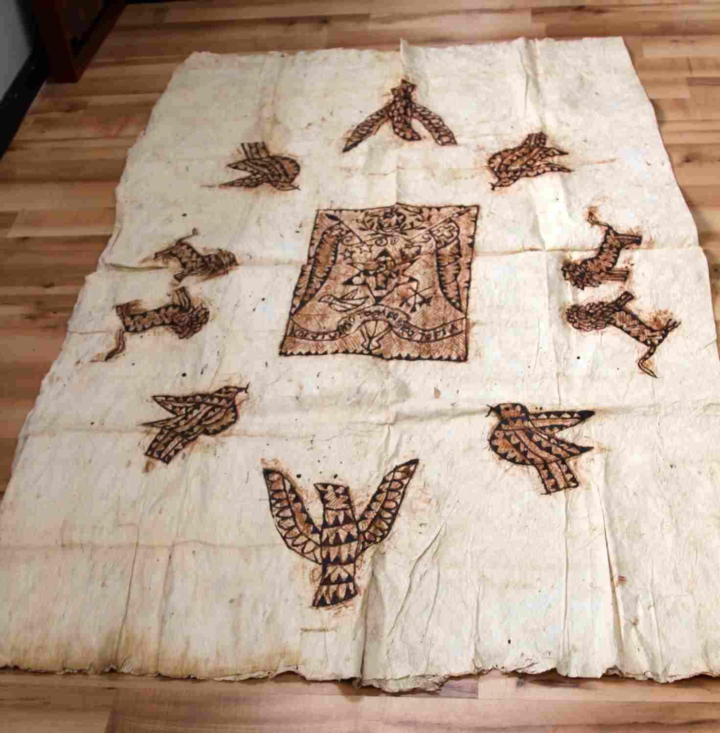 EARLY 20TH CENTURY OCEANIC TAPA  BARK CLOTH PANEL