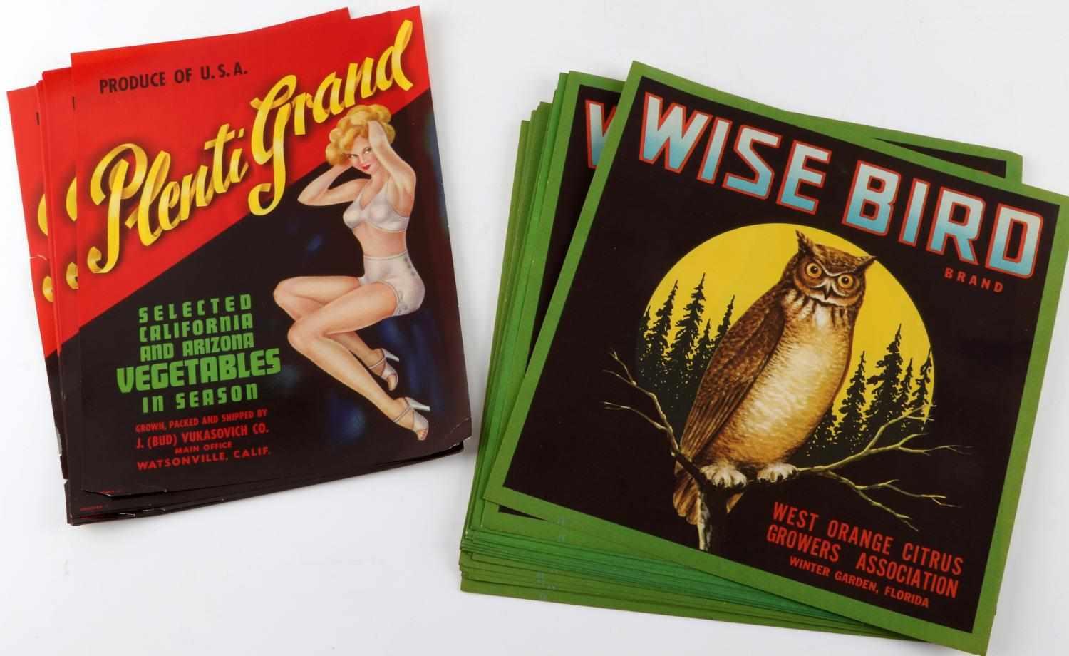 WISE BIRD FLORIDA PLENTI GRAND CA. CRATE LABEL LOT