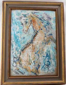 ANATOLIY ZVEREV OIL ON CANVAS EXPRESSIONIST HORSE