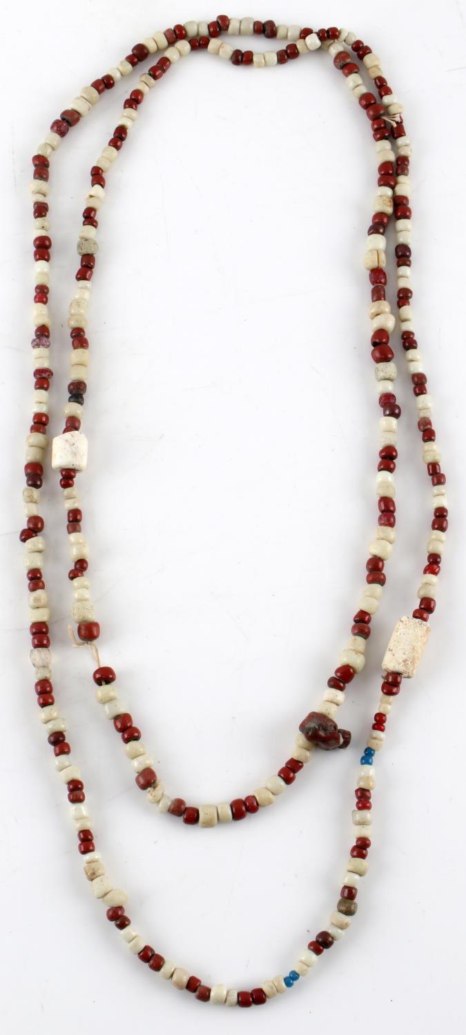 INDIAN TRADE BEADS RED & WHITE CALIFORNIA SITE