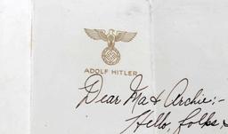 ADOLF HITLER STATIONARY W LETTER FROM US SOLDIER