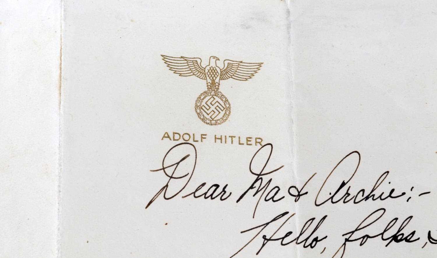 ADOLF HITLER STATIONARY W LETTER FROM US SOLDIER