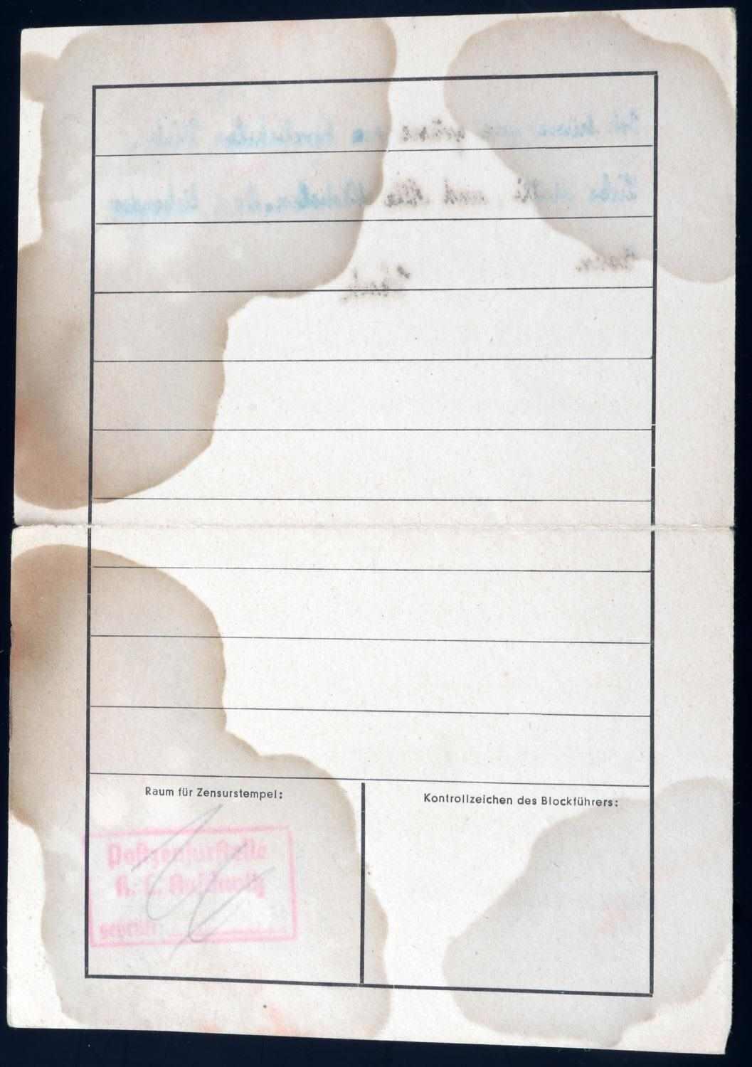 AUSCHWITZ PRISONER LETTER & ANTI SEMETIC DOCUMENTS