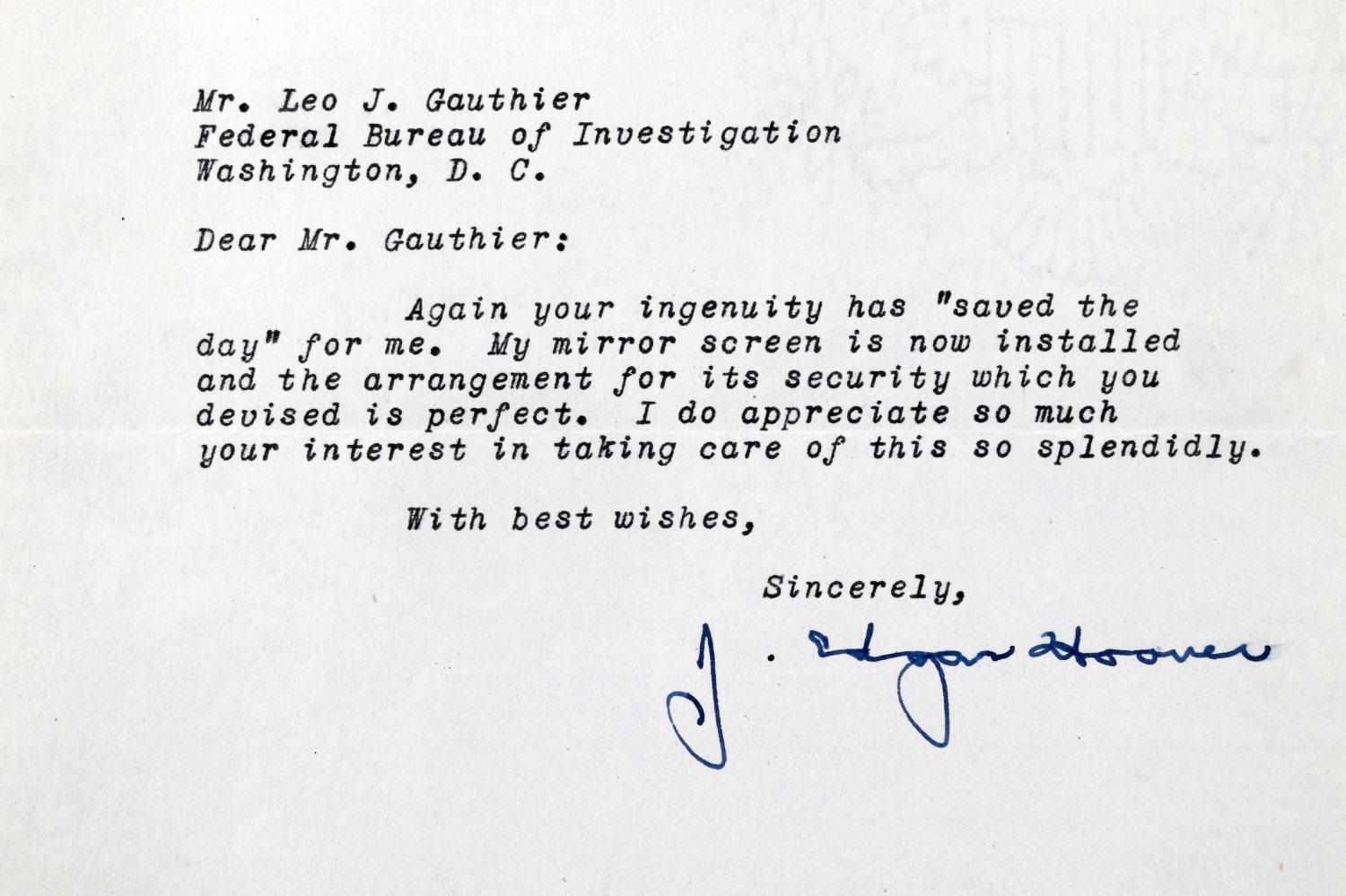 7 SIGNED J EDGAR HOOVER LETTERS FROM 1940 TO 1965