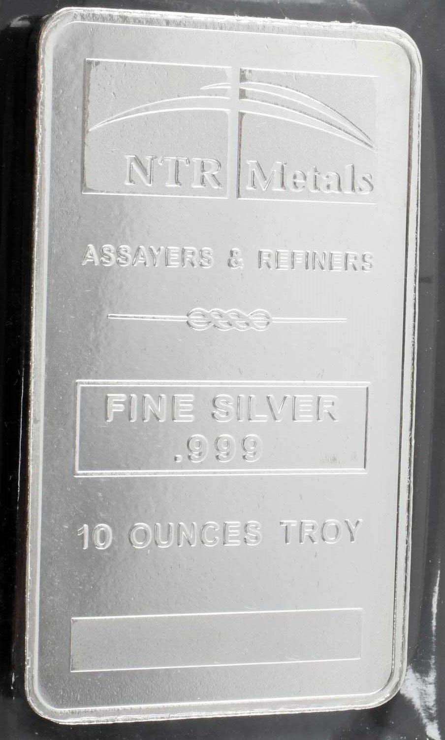 NTR SILVER BULLION 10 OUNCE TROY .999 FINE BAR