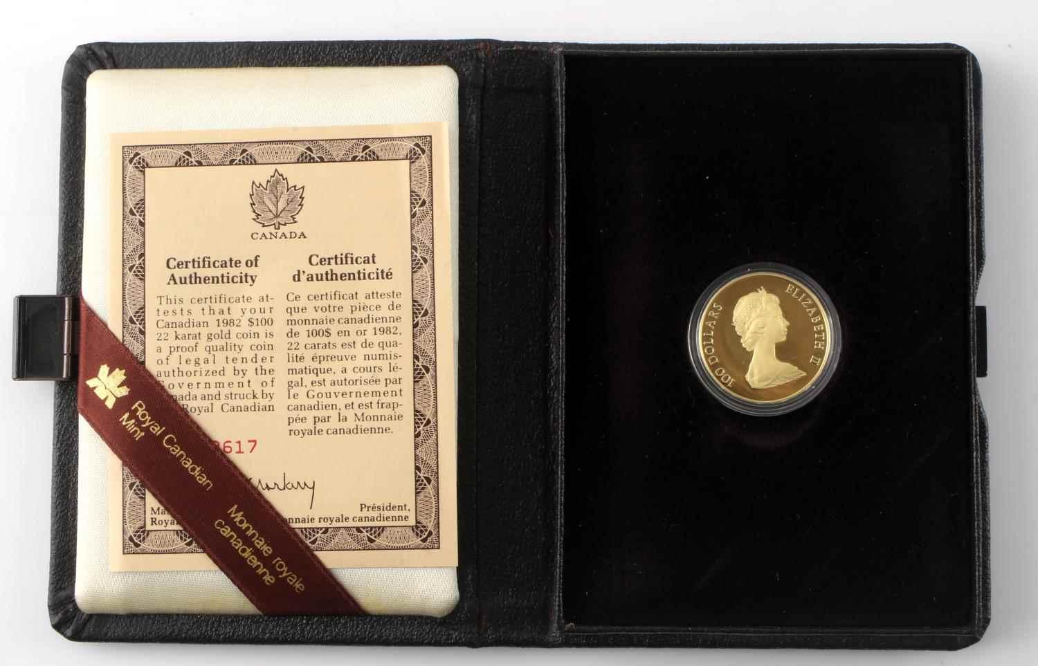 1982 CANADA $100 GOLD CONSTITUTION 22K PROOF COIN