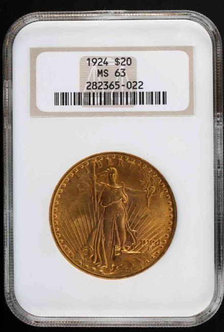 1924 ST GAUDENS $20 DOUBLE EAGLE MS 63 NGC