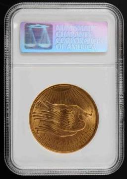 1908 ST GAUDENS $20 NO MOTTO DOUBLE EAGLE MS63 NGC