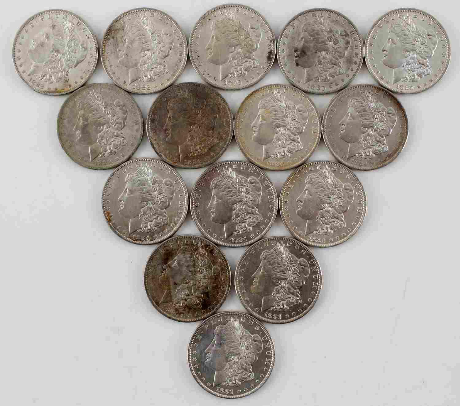 15 MORGAN SILVER DOLLAR BU UNCIRCULATED COIN LOT