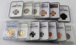 ANTIQUE TO MODERN SLABBED COIN LOT OF 13