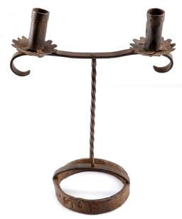 STAG INK WELL COLONIAL BLACKSMITH MADE CANDLESTICK