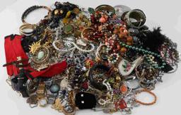 12.4 POUNDS OF LARGELY UNSEARCHED COSTUME JEWELRY