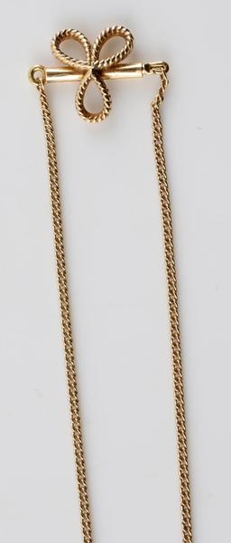 GOLD JABEL CHAIN NECKLACE OPEN BOW CLASP